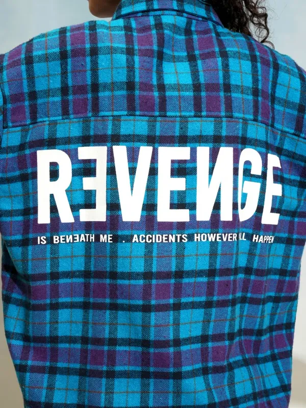 Tokyo Talkies Women Blue Checked Oversized Fit Casual Shirt