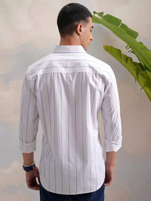  Highlander Men Multi Striped Slim Fit Casual Shirts