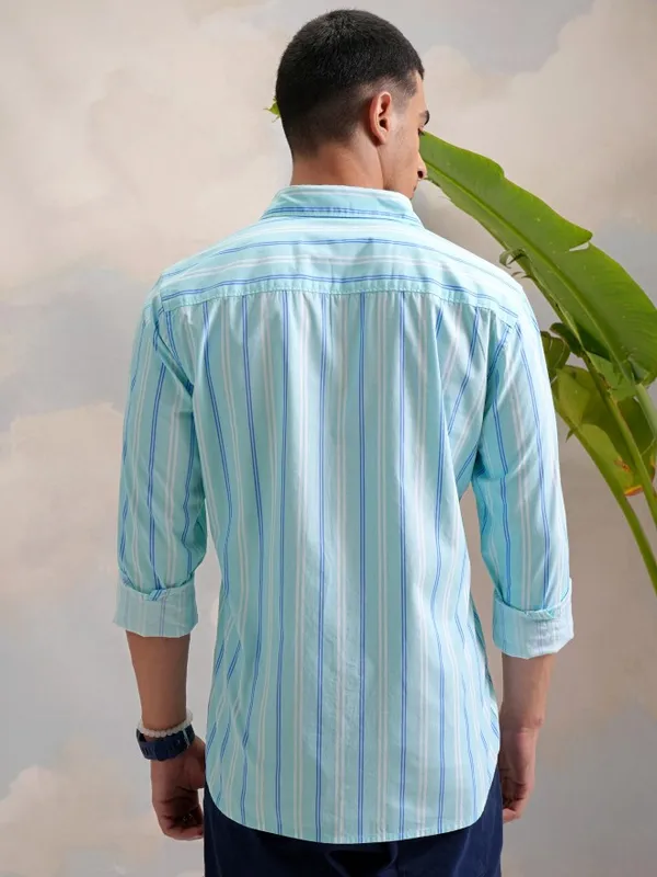  Highlander Men Multi Striped Slim Fit Casual Shirts