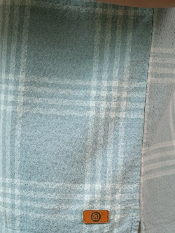  Locomotive Men Green Checked Regular Fit Casual Shirts