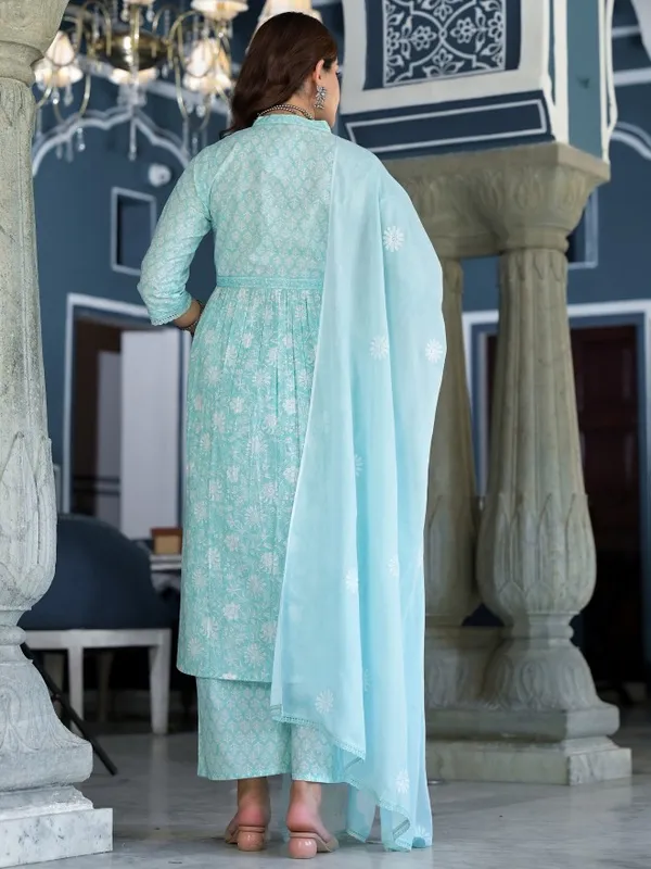  Vishudh Women Blue Printed Kurta Sets