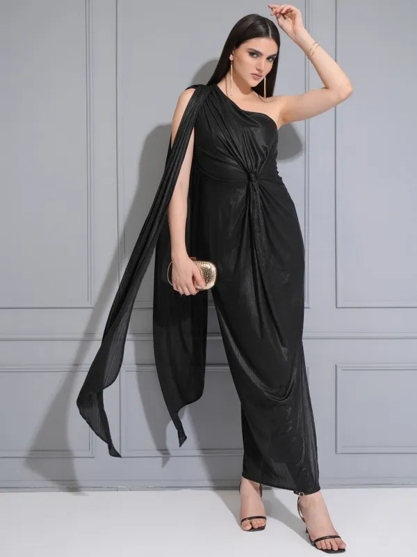Tokyo Talkies Women Black Solid Maxi Dress