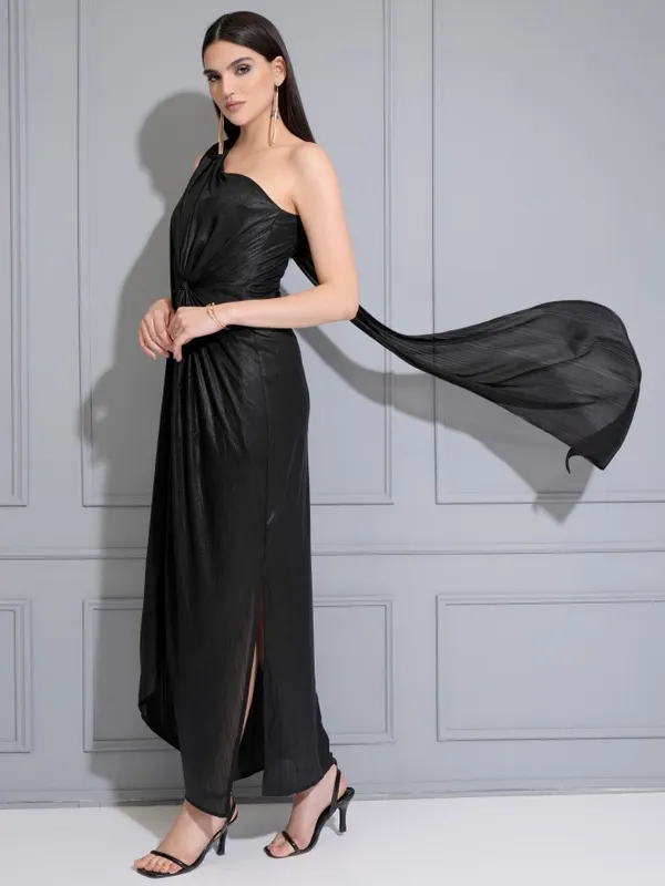Tokyo Talkies Women Black Solid Maxi Dress