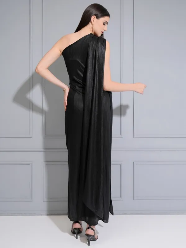 Tokyo Talkies Women Black Solid Maxi Dress