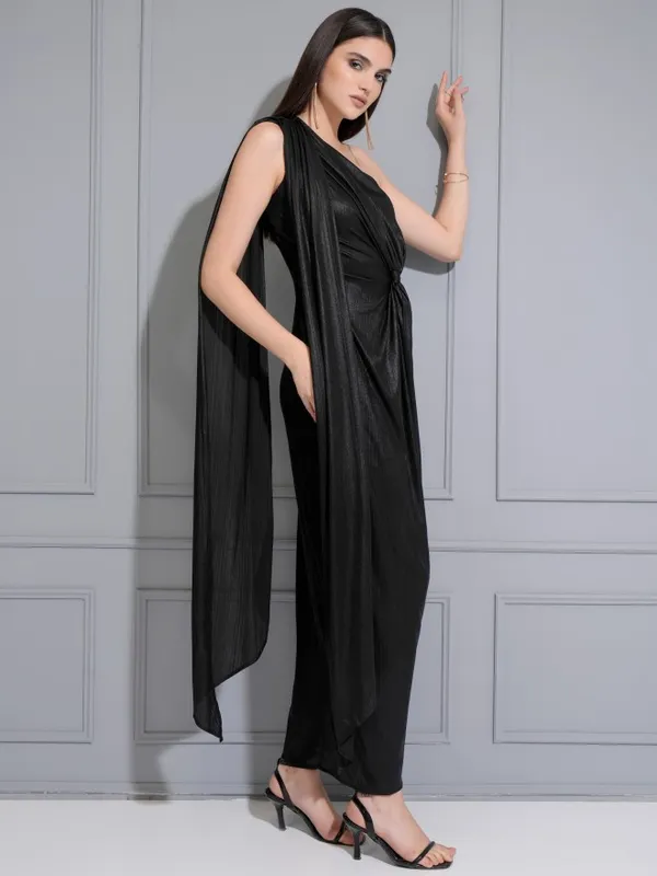 Tokyo Talkies Women Black Solid Maxi Dress