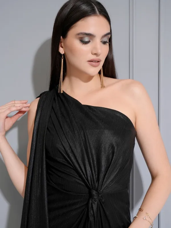 Tokyo Talkies Women Black Solid Maxi Dress