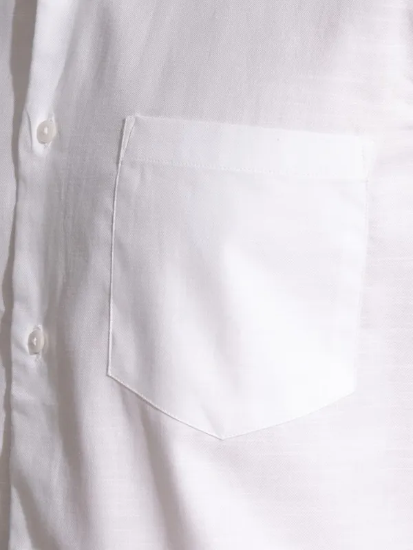 Locomotive Men Premium White Solid Occasion Shirt