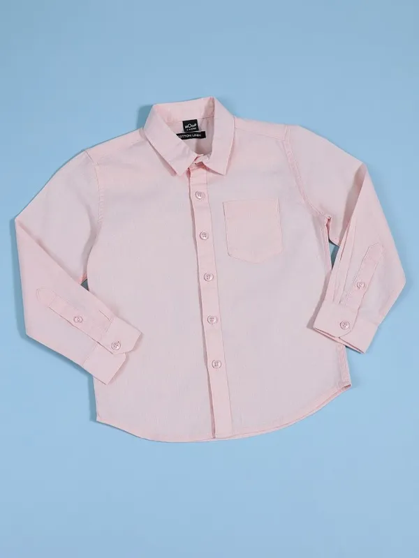 Hoop Boys Pink Slim Fit Casual Shirt