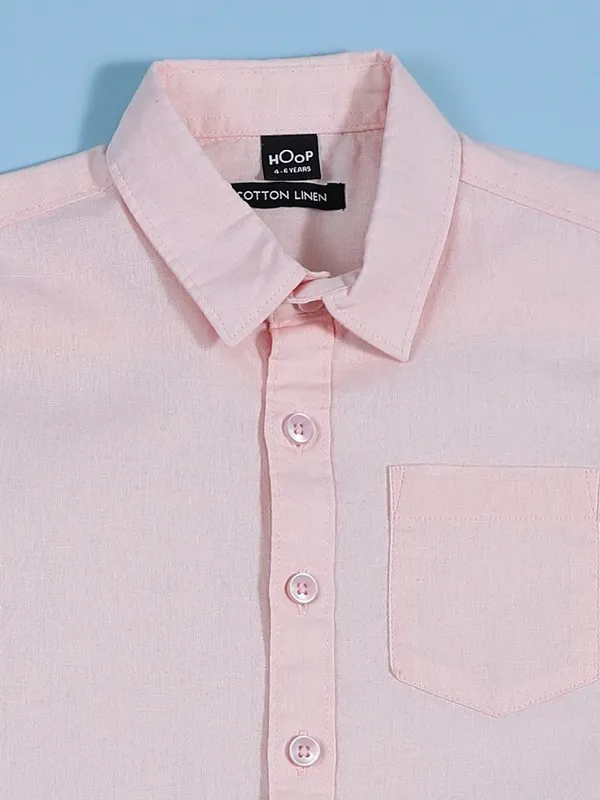 Hoop Boys Pink Slim Fit Casual Shirt