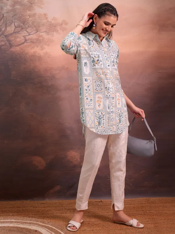  Vishudh Women Off White Printed Tunics