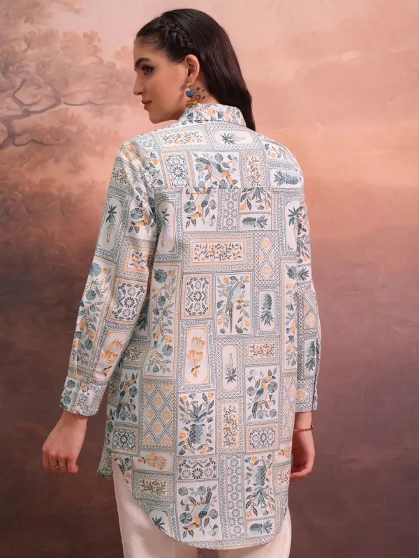  Vishudh Women Off White Printed Tunics