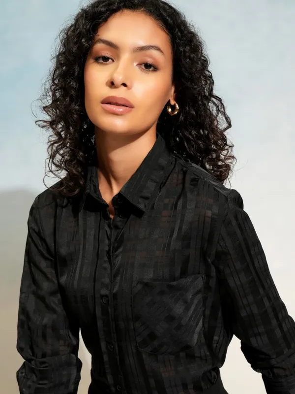 Tokyo Talkies Women Black Checked Casual Shirt