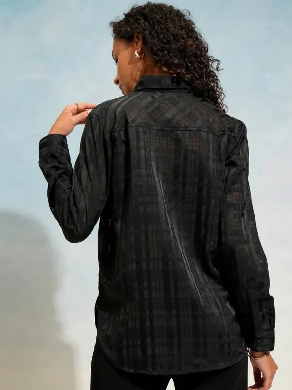 Tokyo Talkies Women Black Checked Casual Shirt