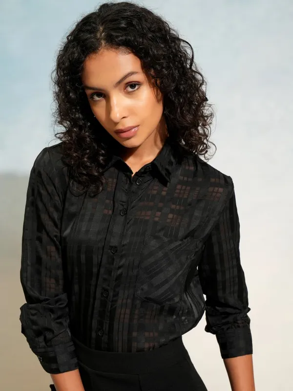 Tokyo Talkies Women Black Checked Casual Shirt
