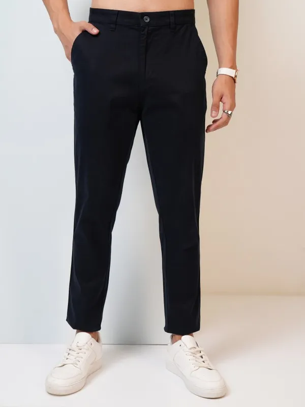 Men Tapered Fit Casual Trousers