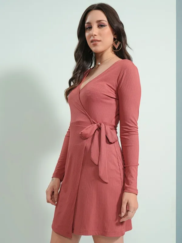 Solid Wrap Dress