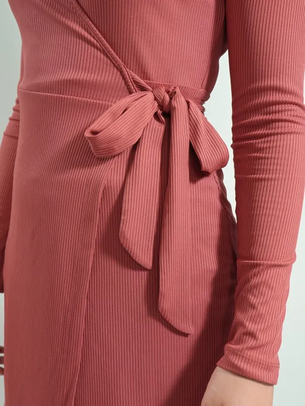 Solid Wrap Dress