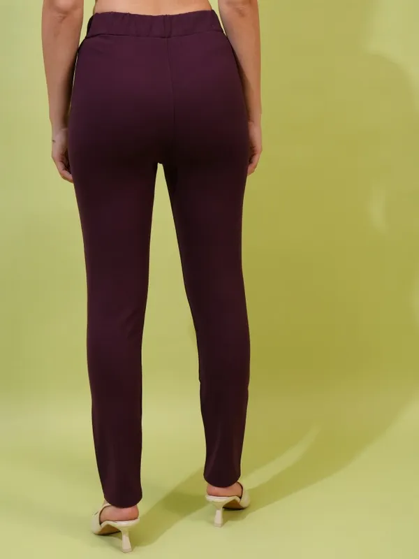 Tokyo Talkies Women Grey Solid Skinny Fit Casual Trouser