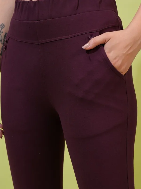 Tokyo Talkies Women Grey Solid Skinny Fit Casual Trouser