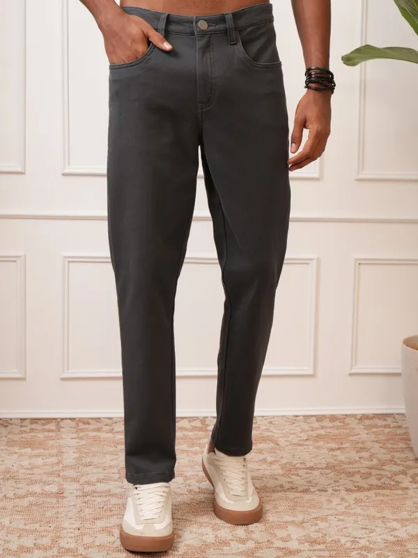  Locomotive Men Teal Regular Fit Solid Casual Trousers