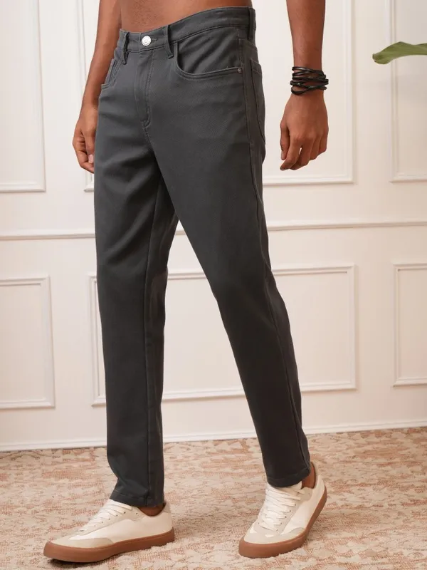  Locomotive Men Teal Regular Fit Solid Casual Trousers