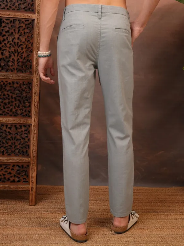  Locomotive Men Grey Slim Fit Solid Casual Trousers