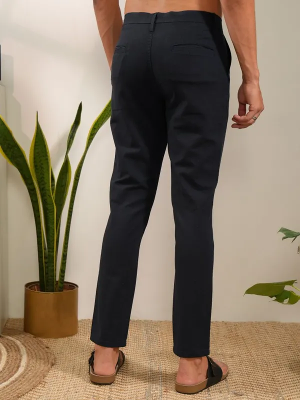  Locomotive Men Blue Slim Fit Solid Casual Trousers