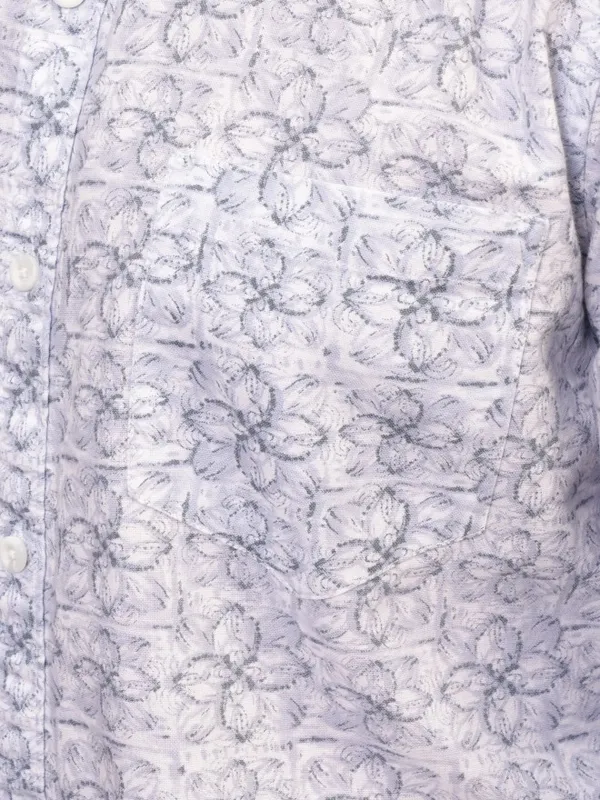  Locomotive Men Blue Printed Regular Fit Casual Shirts