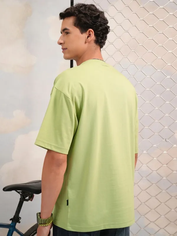  Highlander Men Green Printed Round Neck T-Shirts