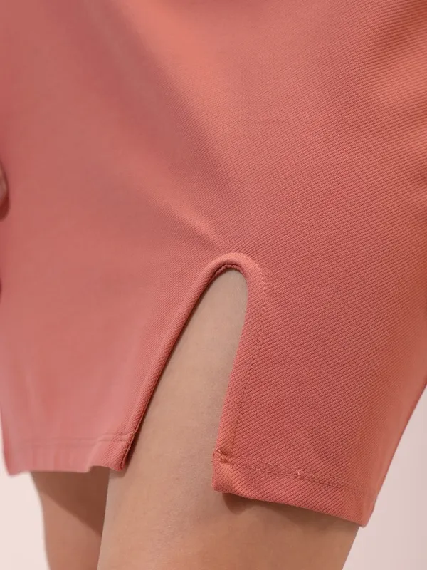 Tokyo Talkies Women Peach Solid Sheath Dress