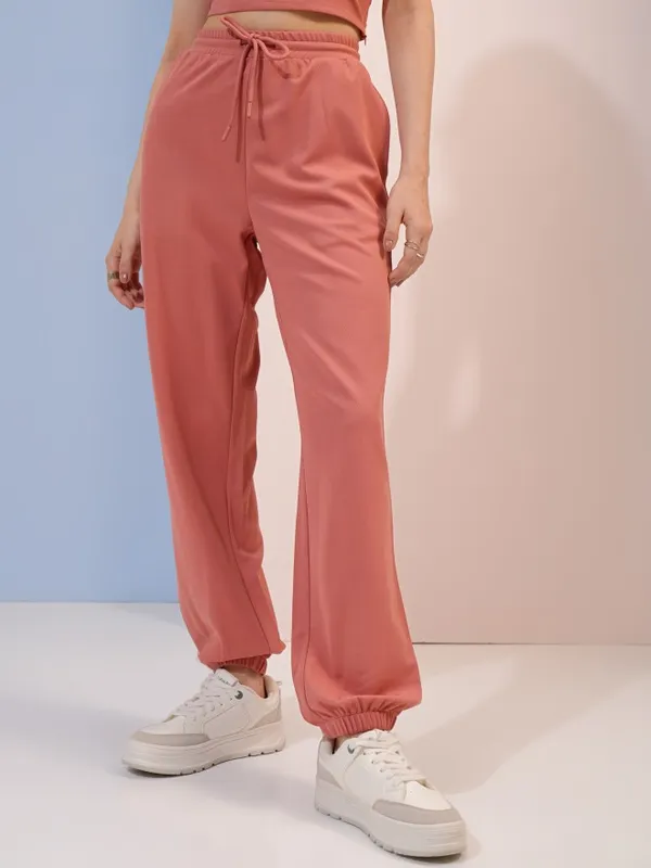 Tokyo Talkies Women Pink Top With Trousers Co-Ords