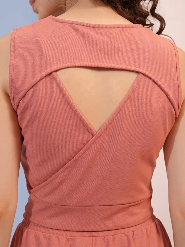 Tokyo Talkies Women Pink Top With Trousers Co-Ords