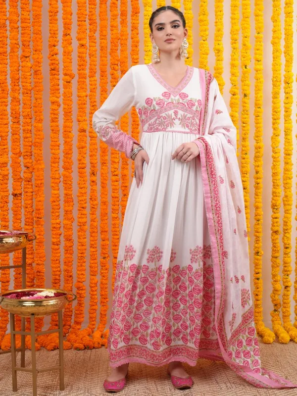 Vishudh women Pink Printed Maxi Dress