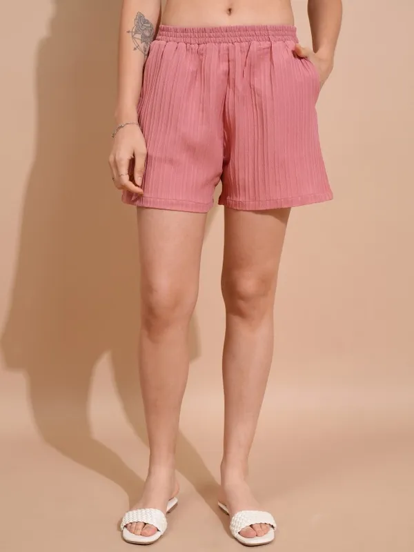 Tokyo Talkies Women Coral Top With Trousers Co-Ords
