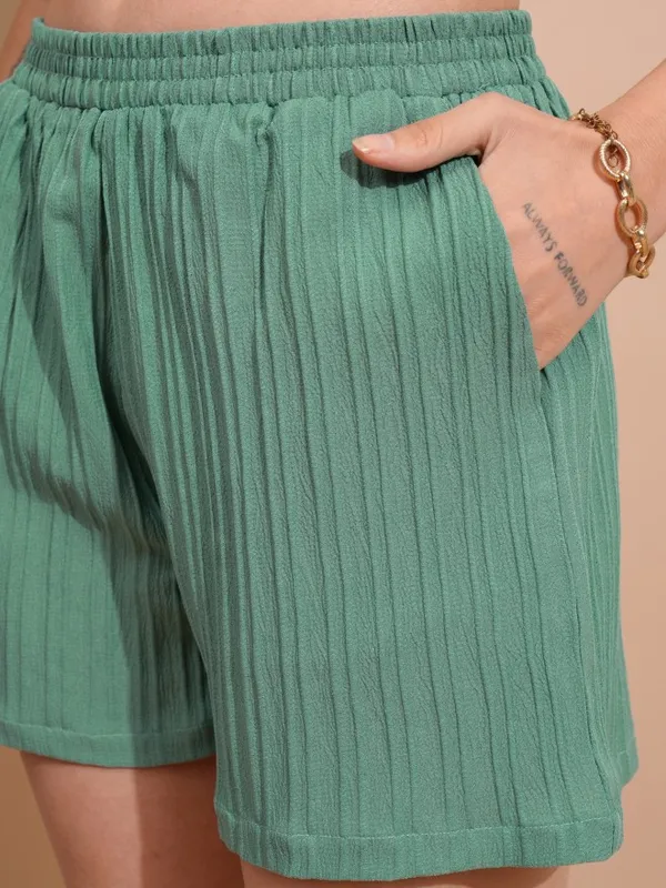 Tokyo Talkies Women Green Top With Trousers Co-Ords