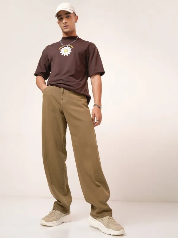  Highlander Men Olive Carpenter Fit Clean Look Jeans