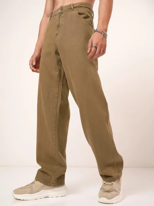 Highlander Men Olive Carpenter Fit Clean Look Jeans