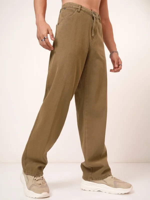  Highlander Men Olive Carpenter Fit Clean Look Jeans