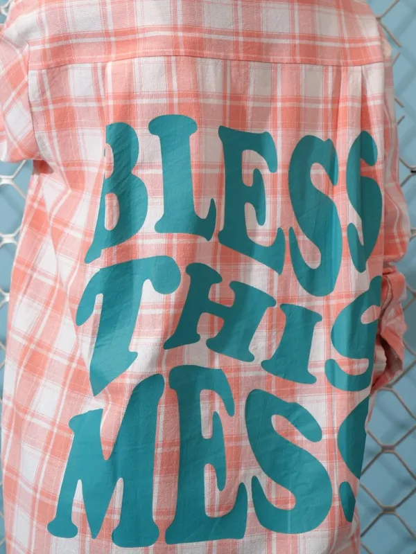 Tokyo Talkies Women Orange Checked Casual Shirt