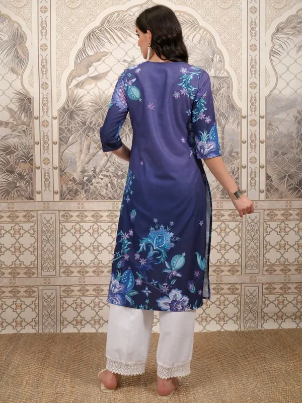  Vishudh Women Purple Printed Straight Kurtas