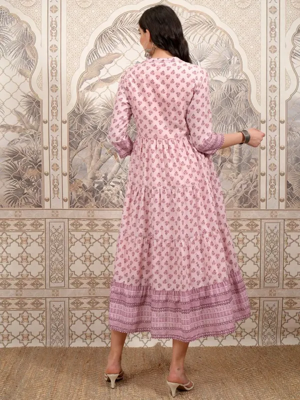  Vishudh Women Pink Printed A-Line Dresses