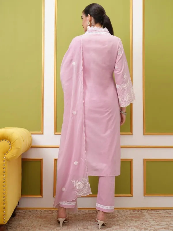  Vishudh Women Mauve Embroidered Kurta Sets