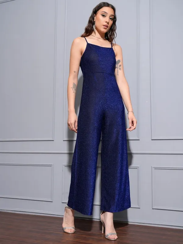 Tokyo Talkies Women Blue Solid Jumpsuit