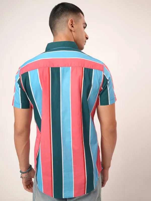 Highlander Men Multi Striped Slim Fit Casual Shirt
