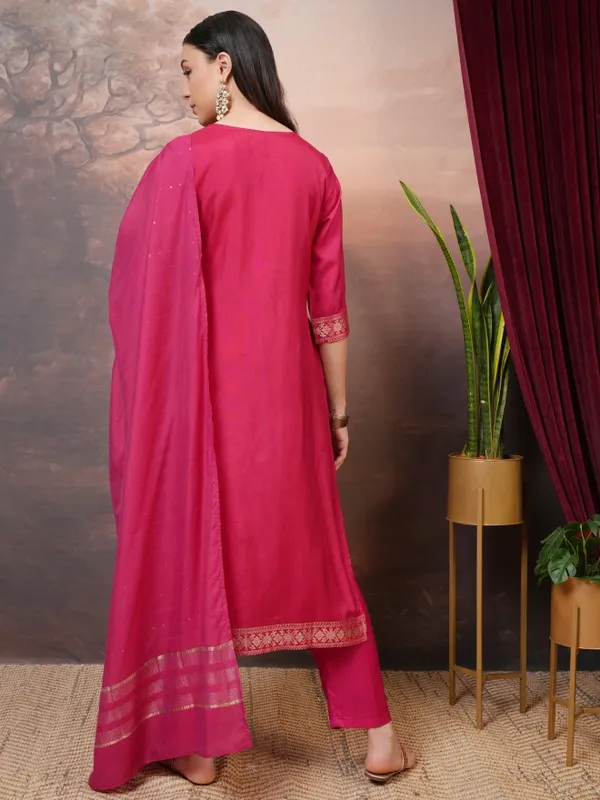 Women Kurta With Trousers & Dupatta