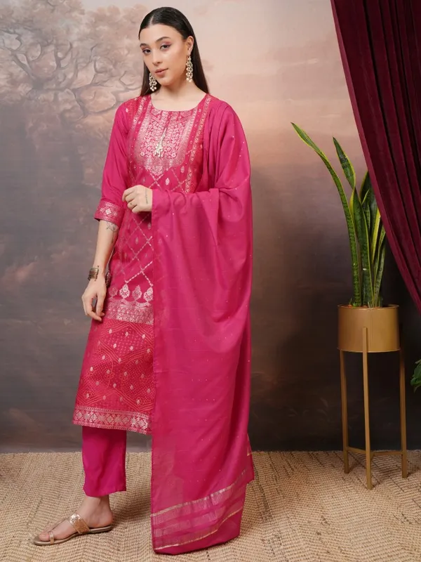  Vishudh Women Pink Printed Kurta Sets