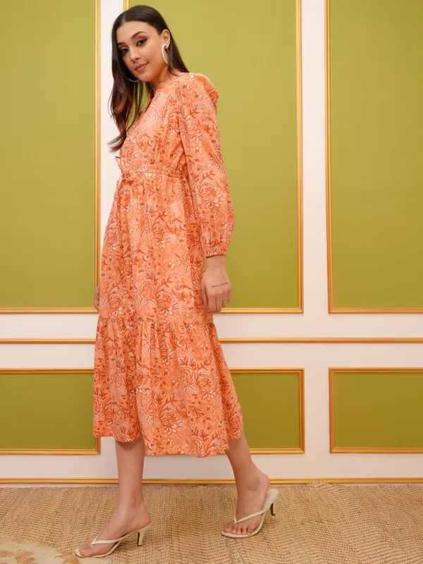 Printed Fit And Flare Dress