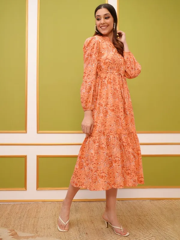 Printed Fit And Flare Dress