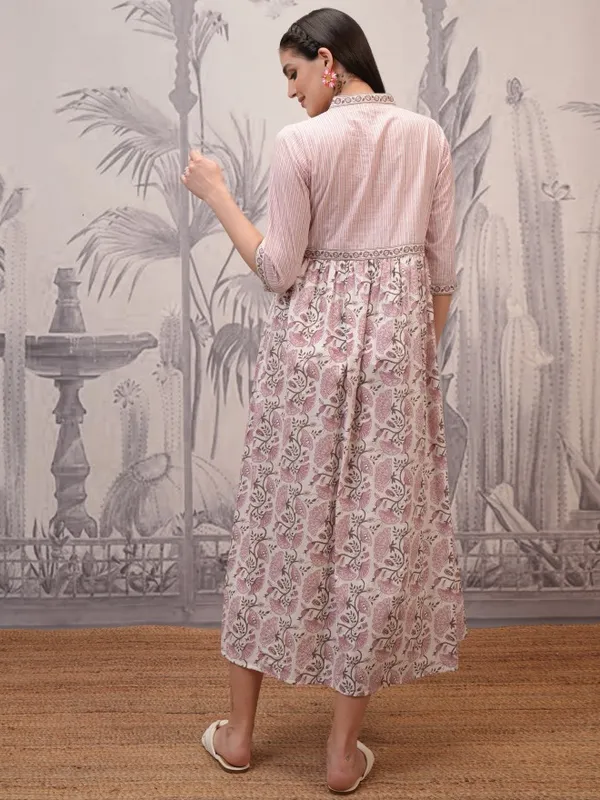 Vishudh Women Pink Printed A-Line Dresses