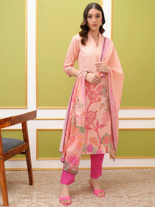  Vishudh Women Pink Printed Kurta Sets